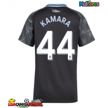 Camisa de Futebol Aston Villa Boubacar Kamara #44 Equipamento Secundário Mulheres 2025-26 Manga Curta